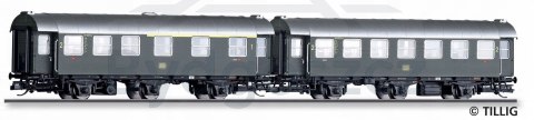 Tillig 01072 zestaw dwóch wagonów osobowe 1/2 i 2 kl.DB ep.III skala TT.