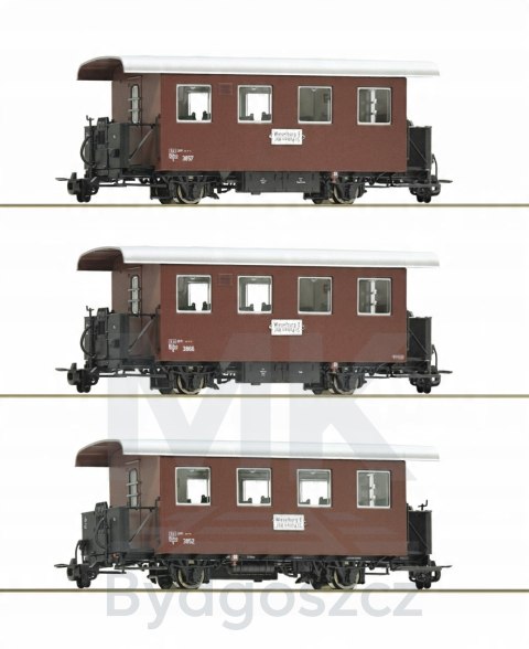 Zestaw 3 wagonów osobowych OBB skala H0e(1:87 wąskotorowy) ROCO 34103 Zestaw 3 wagonów osobowych OBB skala H0e(1:87 wąskotorowy) ROCO 34103