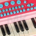 Keyboard dla dzieci pianinko interaktywne organki 37 klawiszy mikrofon statyw różowe