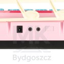 Keyboard dla dzieci pianinko interaktywne organki 37 klawiszy mikrofon statyw różowe