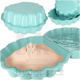 Piaskownica zamykana basen Muszelka Twins podwójna 2w1 160x87,5x19,5cm miętowa