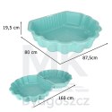 Piaskownica zamykana basen Muszelka Twins podwójna 2w1 160x87,5x19,5cm miętowa