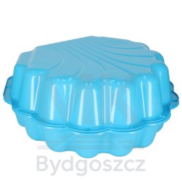 Piaskownica zamykana basen Muszelka Twins podwójna 2w1 160x87,5x19,5cm niebieska