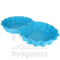 Piaskownica zamykana basen Muszelka Twins podwójna 2w1 160x87,5x19,5cm niebieska