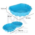 Piaskownica zamykana basen Muszelka Twins podwójna 2w1 160x87,5x19,5cm niebieska