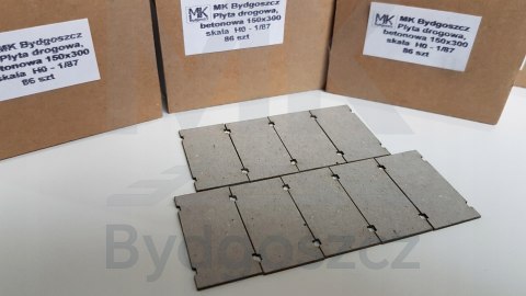 Płyta drogowa betonowa 150x300 skala H0 86 sztuk Płyta drogowa betonowa 150x300 skala H0 86 sztuk