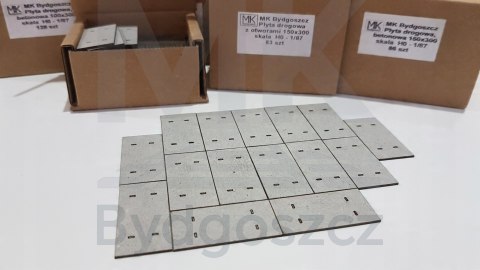 Płyta drogowa betonowa z otworami 150x300 H0 86szt Płyta drogowa betonowa z otworami 150x300 H0 86szt