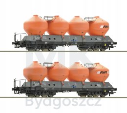 Roco 77002 Zestaw 2 wagonów towarowych typ Uacs AWT H0 1/87