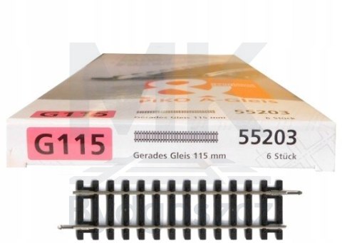 Tor prosty G115 l=115mm 1szt H0 A-Gleis Piko 55203 Tor prosty G115 l=115mm 1szt H0 A-Gleis Piko 55203
