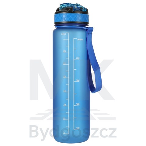 Butelka na wodę bidon ze słomką uchwytem miarką motywacyjną na siłownię BPA free Tritan 1l niebieska Butelka na wodę bidon ze słomką uchwytem miarką motywacyjną na siłownię BPA free Tritan 1l niebieska