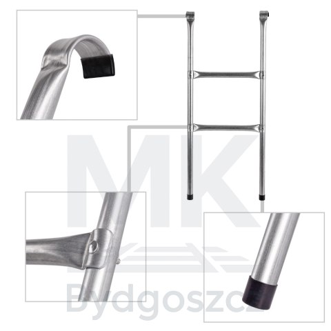 Drabinka do trampoliny ogrodowej schodki uniwersalna metalowa 86,5 x 37 cm Drabinka do trampoliny ogrodowej schodki uniwersalna metalowa 86,5 x 37 cm