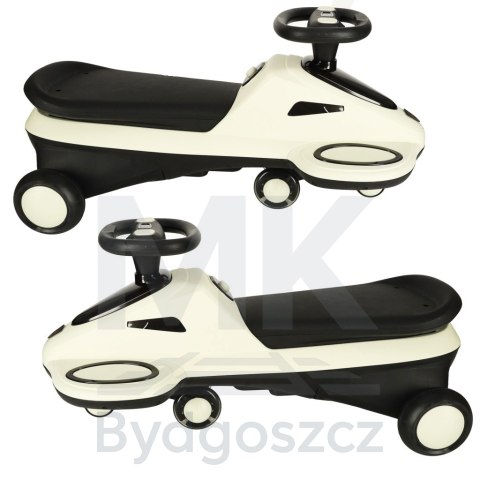 Jeździk grawitacyjny świecące koła LED z muzyką grający skuter 74cm beżowo-czarny max 100kg Jeździk grawitacyjny świecące koła LED z muzyką grający skuter 74cm beżowo-czarny max 100kg
