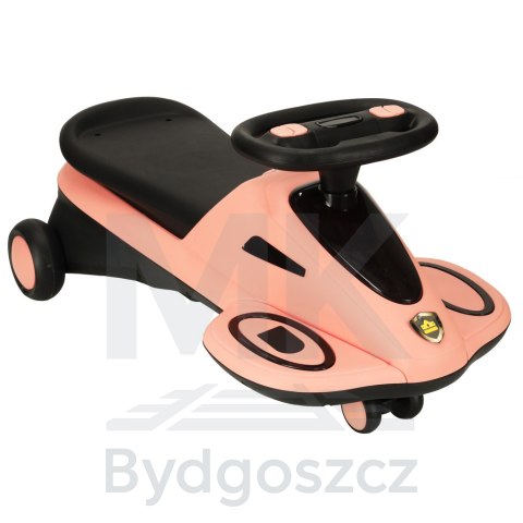 Jeździk grawitacyjny świecące koła LED z muzyką grający skuter 74cm różowo-czarny max 100kg