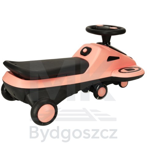Jeździk grawitacyjny świecące koła LED z muzyką grający skuter 74cm różowo-czarny max 100kg Jeździk grawitacyjny świecące koła LED z muzyką grający skuter 74cm różowo-czarny max 100kg