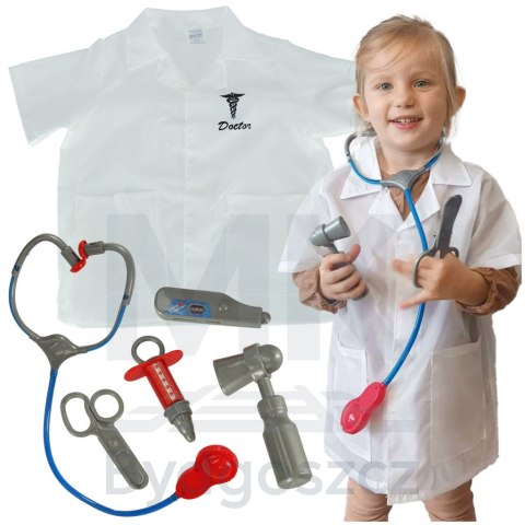 Kostium strój karnawałowy przebranie lekarz strój doktora kitel lekarski zestaw 3-8 lat Kostium strój karnawałowy przebranie lekarz strój doktora kitel lekarski zestaw 3-8 lat