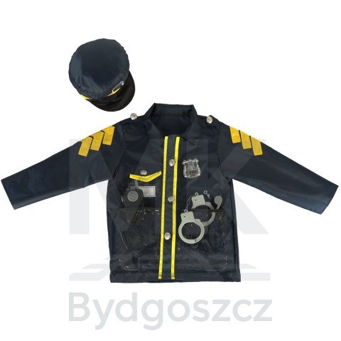 Kostium strój karnawałowy przebranie policjant kajdanki czapka zestaw 3-8 lat Kostium strój karnawałowy przebranie policjant kajdanki czapka zestaw 3-8 lat