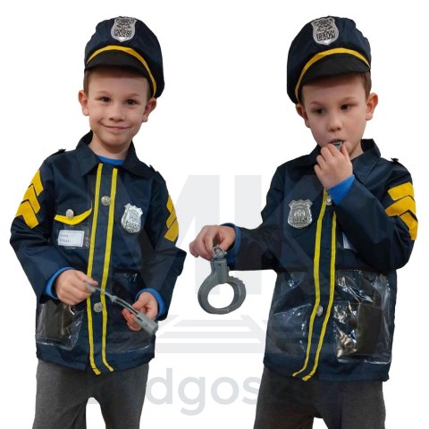 Kostium strój karnawałowy przebranie policjant kajdanki czapka zestaw 3-8 lat Kostium strój karnawałowy przebranie policjant kajdanki czapka zestaw 3-8 lat