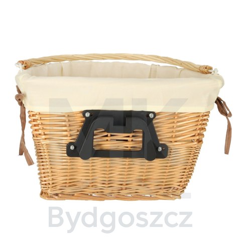 Kosz wiklinowy RALLEX na rower kosz przedni pleciony wkład click biały Kosz wiklinowy RALLEX na rower kosz przedni pleciony wkład click biały