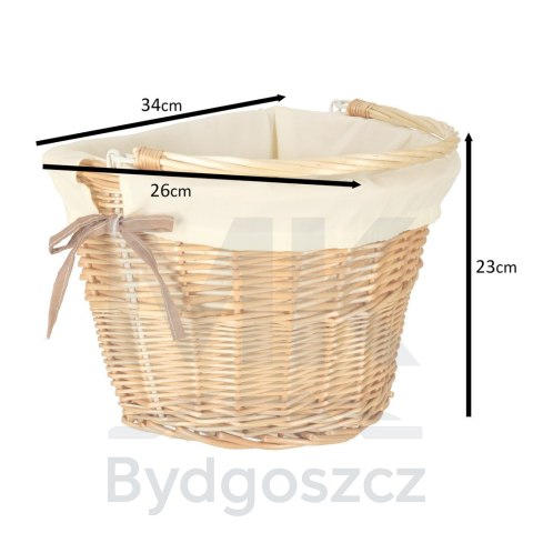 Kosz wiklinowy RALLEX na rower kosz przedni pleciony wkład click biały Kosz wiklinowy RALLEX na rower kosz przedni pleciony wkład click biały