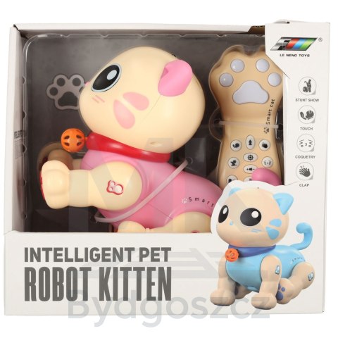 Kot kotek interaktywny zdalnie sterowany na pilota RC robot skacze różowy Kot kotek interaktywny zdalnie sterowany na pilota RC robot skacze różowy