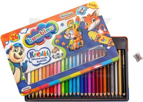 Kredki ołówkowe w metalowym etui Bambino 24 kolory Kredki ołówkowe w metalowym etui Bambino 24 kolory