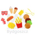Kuchnia dla dzieci w walizce zestaw do hamburgerów fastfood lody lodziarnia frytki