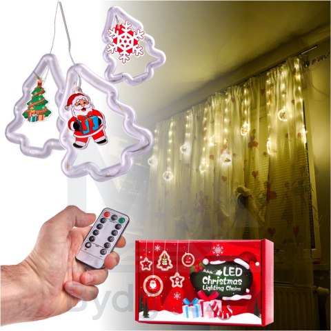 Kurtyna LED na okno girlanda świąteczna choinkowa 3 m 125 LED Kurtyna LED na okno girlanda świąteczna choinkowa 3 m 125 LED