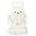 Lampka nocna dla dzieci silikonowa dotykowa miękka LED RGB biała z różem króliczek
