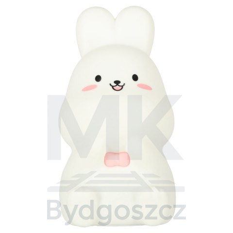Lampka nocna dla dzieci silikonowa dotykowa miękka LED RGB biała z różem króliczek Lampka nocna dla dzieci silikonowa dotykowa miękka LED RGB biała z różem króliczek