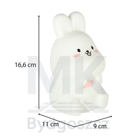 Lampka nocna dla dzieci silikonowa dotykowa miękka LED RGB biała z różem króliczek Lampka nocna dla dzieci silikonowa dotykowa miękka LED RGB biała z różem króliczek