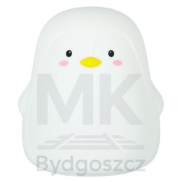 Lampka nocna dla dzieci silikonowa dotykowa miękka LED biała RGB pingwinek