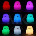 Lampka nocna dla dzieci silikonowa dotykowa miękka LED biała RGB pingwinek