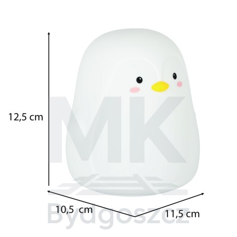 Lampka nocna dla dzieci silikonowa dotykowa miękka LED biała RGB pingwinek Lampka nocna dla dzieci silikonowa dotykowa miękka LED biała RGB pingwinek