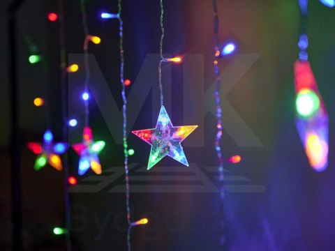 Lampki LED kurtyna renifer dzwonek mix świąteczne choinkowe 2,5m 138LED multikolor 8 trybów świecenia IP44 Lampki LED kurtyna renifer dzwonek mix świąteczne choinkowe 2,5m 138LED multikolor 8 trybów świecenia IP44