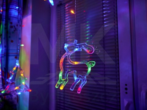 Lampki LED kurtyna renifer dzwonek mix świąteczne choinkowe 2,5m 138LED multikolor 8 trybów świecenia IP44 Lampki LED kurtyna renifer dzwonek mix świąteczne choinkowe 2,5m 138LED multikolor 8 trybów świecenia IP44
