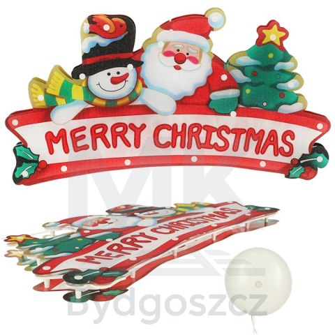 Lampki LED wisząca dekoracja okna świąteczna Merry Christmas XXL 45cm Lampki LED wisząca dekoracja okna świąteczna Merry Christmas XXL 45cm