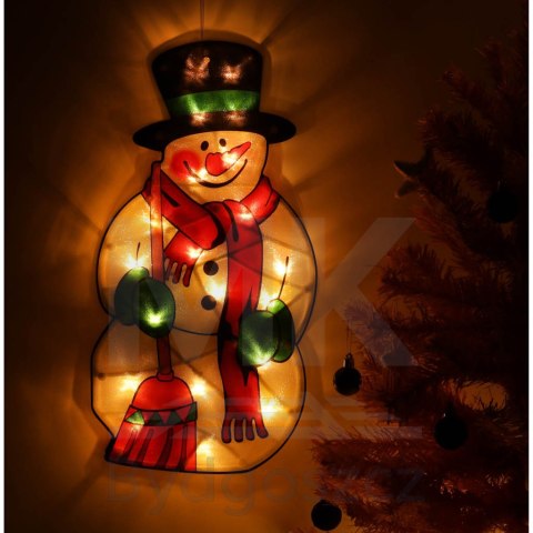 Lampki LED wisząca dekoracja okna świąteczna bałwan XXL 45cm Lampki LED wisząca dekoracja okna świąteczna bałwan XXL 45cm