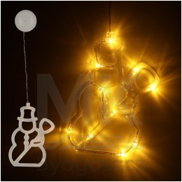 Lampki LED wisząca dekoracja świąteczna okna bałwanek 49cm przyssawka 10 LED
