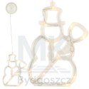 Lampki LED wisząca dekoracja świąteczna okna bałwanek 49cm przyssawka 10 LED