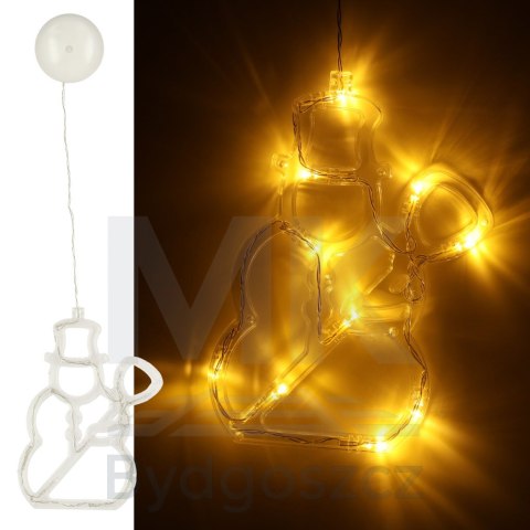 Lampki LED wisząca dekoracja świąteczna okna bałwanek 49cm przyssawka 10 LED Lampki LED wisząca dekoracja świąteczna okna bałwanek 49cm przyssawka 10 LED