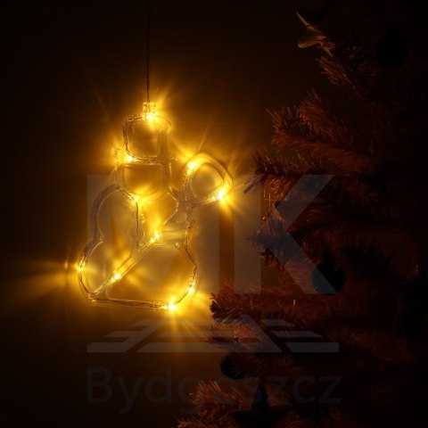 Lampki LED wisząca dekoracja świąteczna okna bałwanek 49cm przyssawka 10 LED Lampki LED wisząca dekoracja świąteczna okna bałwanek 49cm przyssawka 10 LED