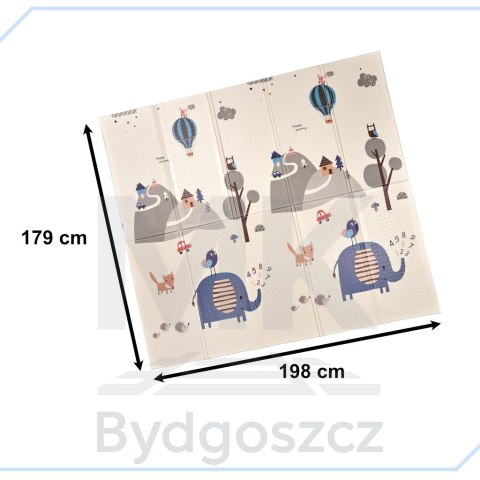 Mata edukacyjna piankowa dwustronna składana słonie las 180 x 200 cm Mata edukacyjna piankowa dwustronna składana słonie las 180 x 200 cm