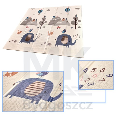Mata edukacyjna piankowa dwustronna składana słonie las 180 x 200 cm Mata edukacyjna piankowa dwustronna składana słonie las 180 x 200 cm