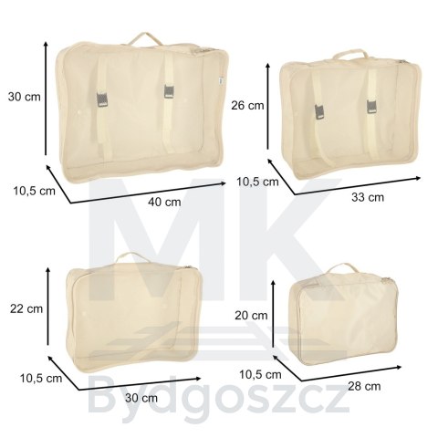 Organizery do walizki zestaw podróżny 8 sztuk akcesoria do przechowywania ubrań torby wodoodporne kosmetyczka worek na buty beżo