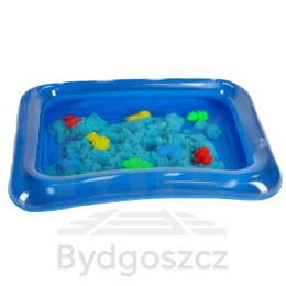 Piasek dla dzieci w wiaderku 1kg foremki niebieski
