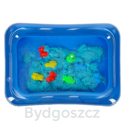Piasek dla dzieci w wiaderku 1kg foremki niebieski Piasek dla dzieci w wiaderku 1kg foremki niebieski
