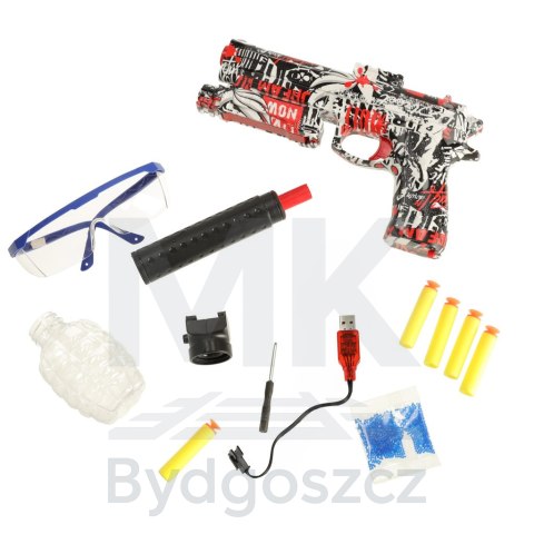 Pistolet na kulki żelowe wodne karabin zasilanie akumulatorowe USB + okulary 550szt. 7-8mm Pistolet na kulki żelowe wodne karabin zasilanie akumulatorowe USB + okulary 550szt. 7-8mm
