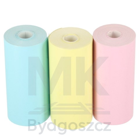 Rolki termiczne papier do drukarki apartu 5,7cm x 3m 3 sztuki kolorowe