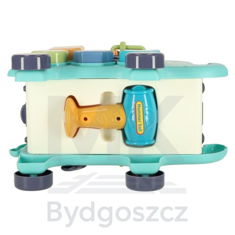 Słonik tablica manipulacyjna montessori wbijak sorter klocki młotek 26cm Słonik tablica manipulacyjna montessori wbijak sorter klocki młotek 26cm