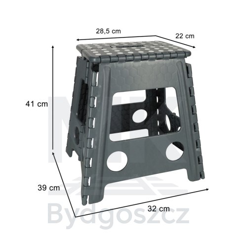 Stołek taboret składany antypoślizgowy 39cm ciemny szary Stołek taboret składany antypoślizgowy 39cm ciemny szary